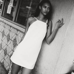 Linen Blend Short Dress